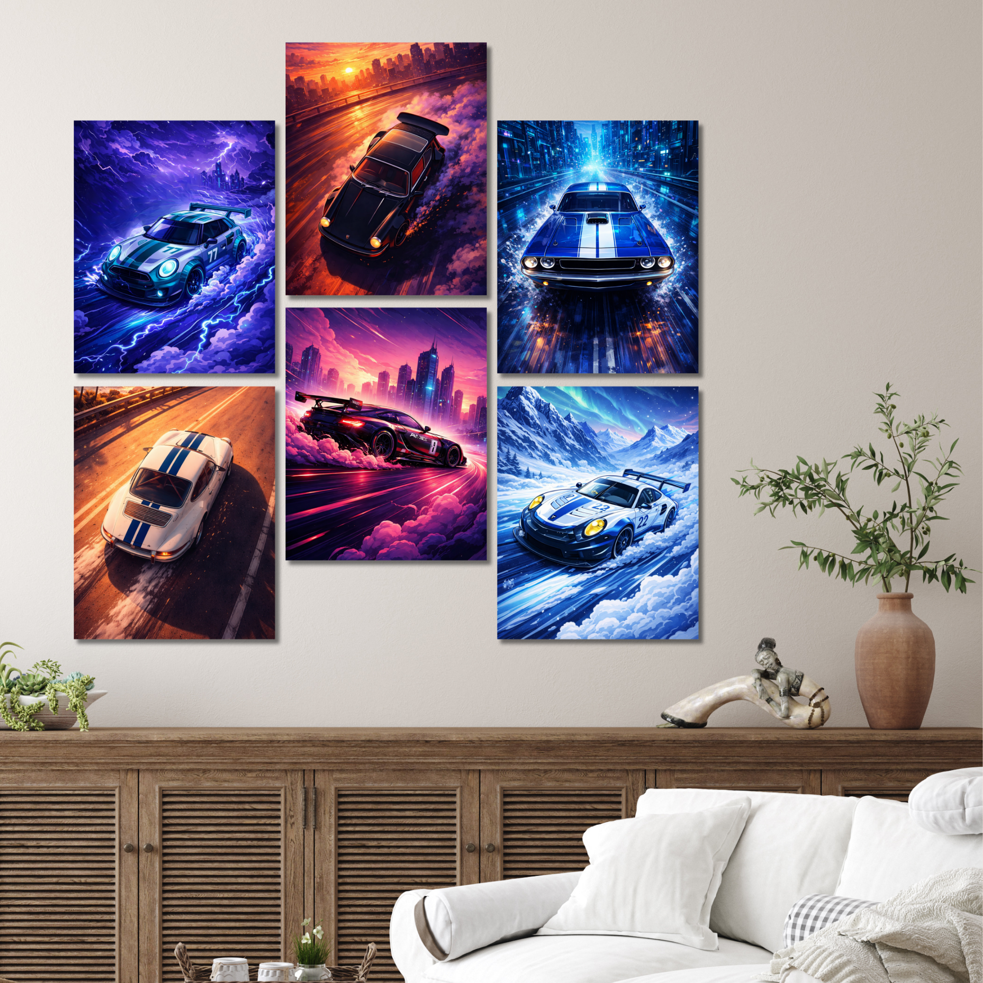 Futuristic Car Poster Set of 6