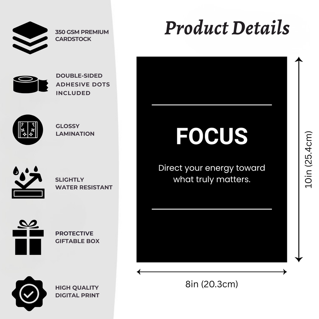 Motivational Poster (Set of 9) – Black
