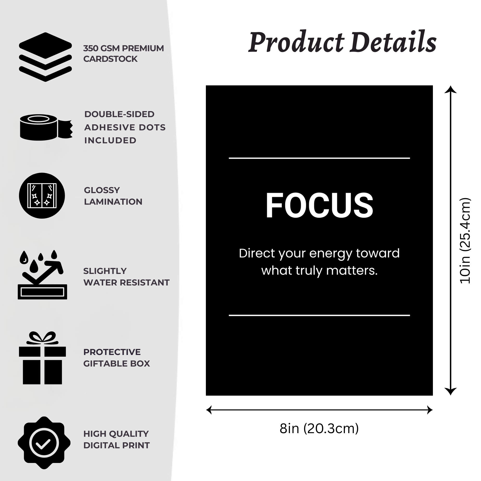 Motivational Poster (Set of 9) – Black