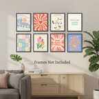 Retro Aesthetic Wall Art Poster (Set of 8)