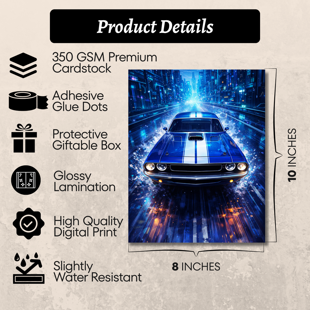 Futuristic Car Poster Set of 6