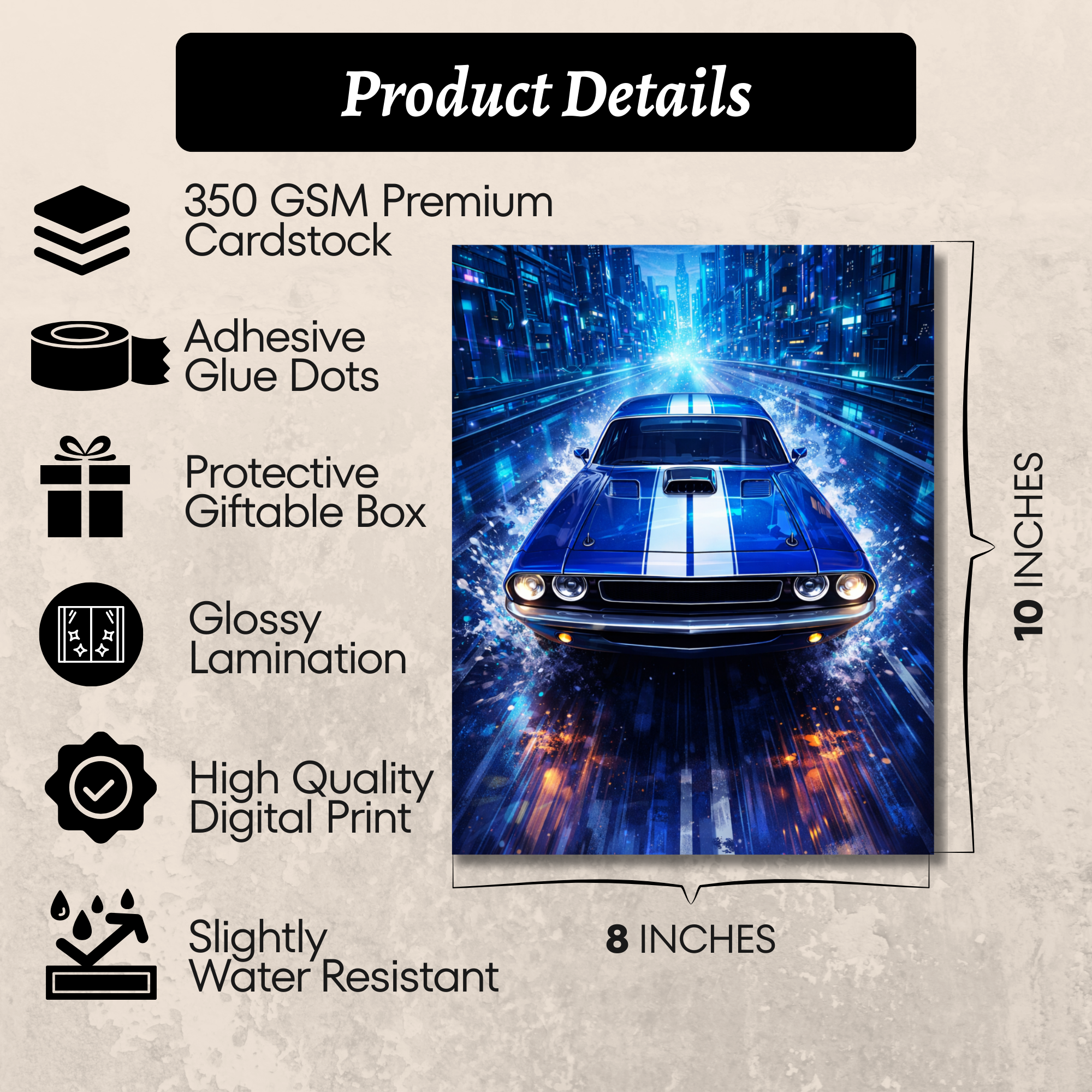 Futuristic Car Poster Set of 6