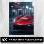 Red Hypercar Night Drive – Luxury Wall Art (Set of 3)