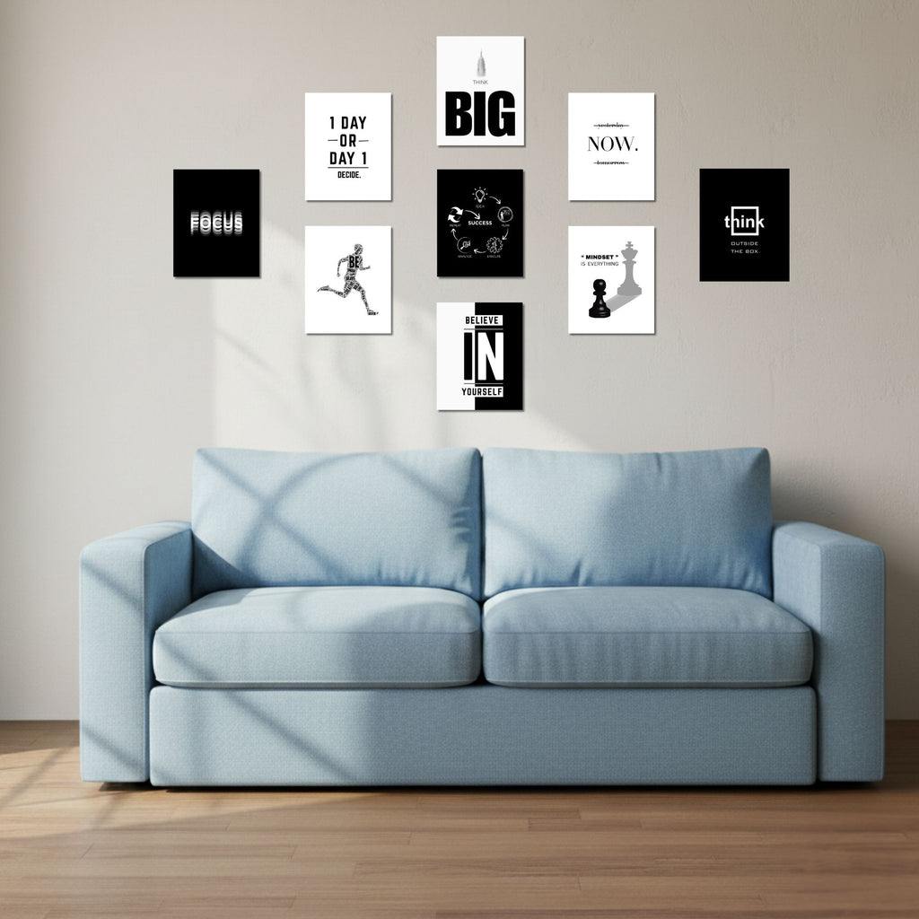 Motivational Poster (Set of 9) – White