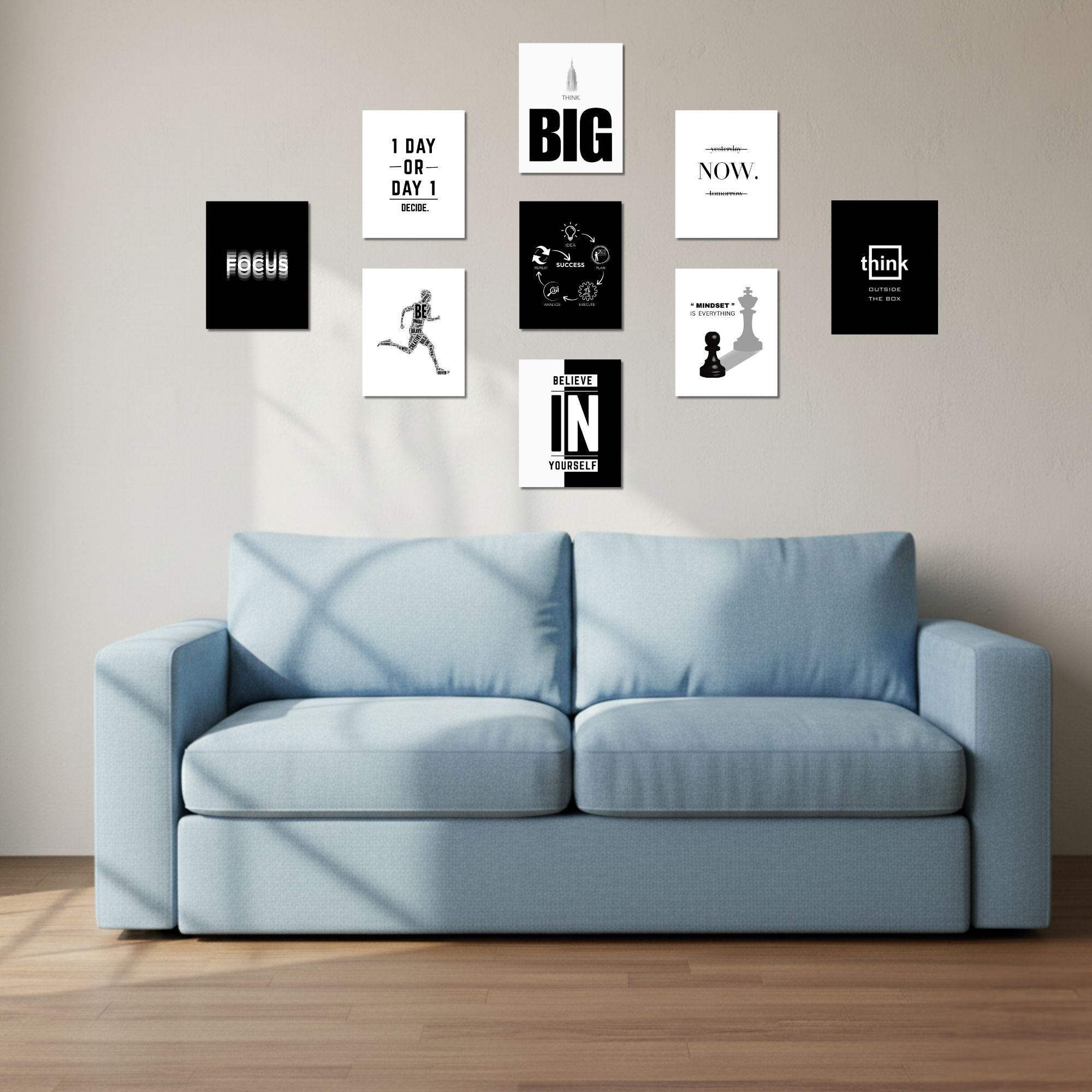 Motivational Poster (Set of 9) – White