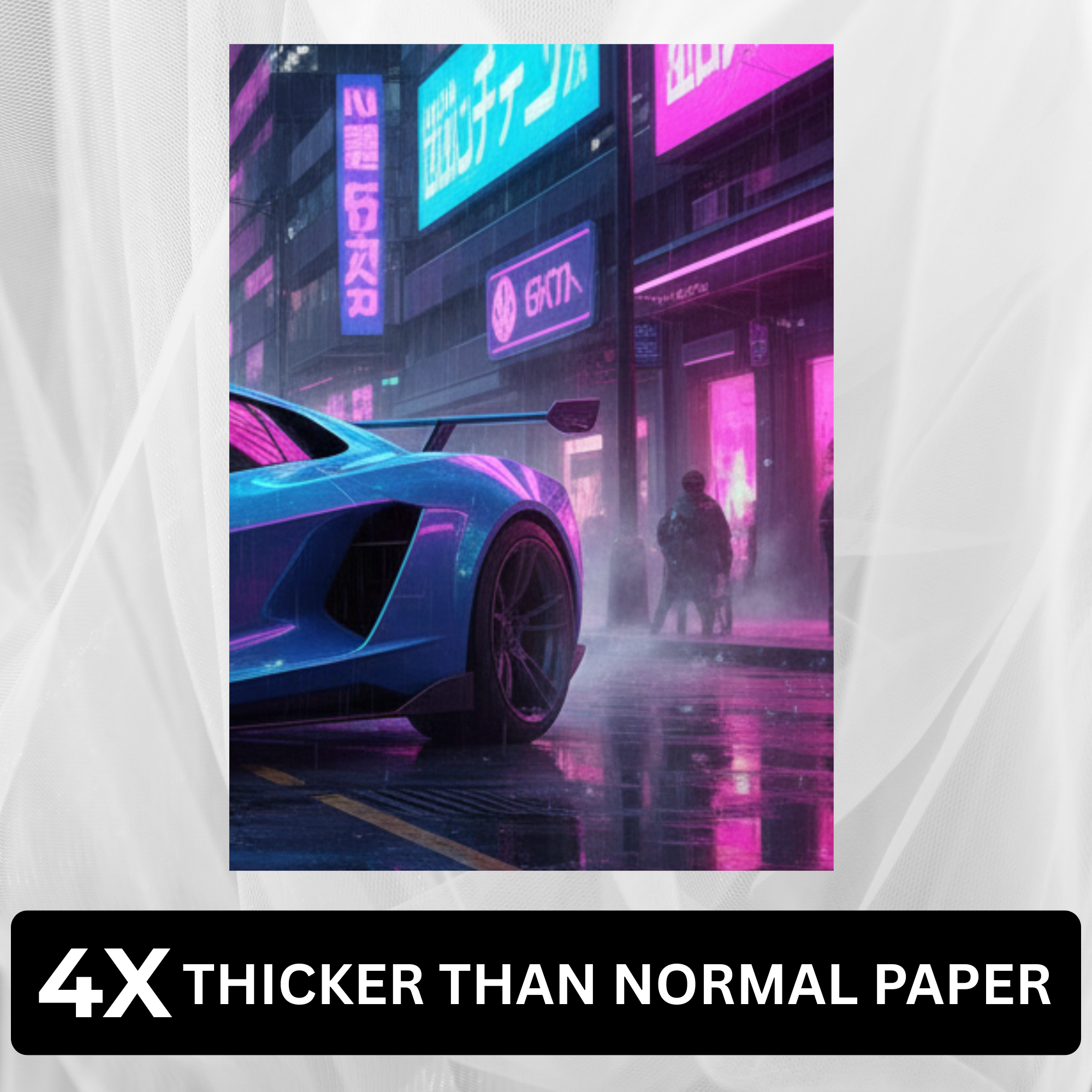 Neon Cyber Supercar – Futuristic Wall Art (Set of 3)