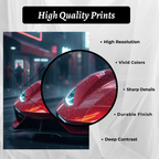 Red Hypercar Night Drive – Luxury Wall Art (Set of 3)