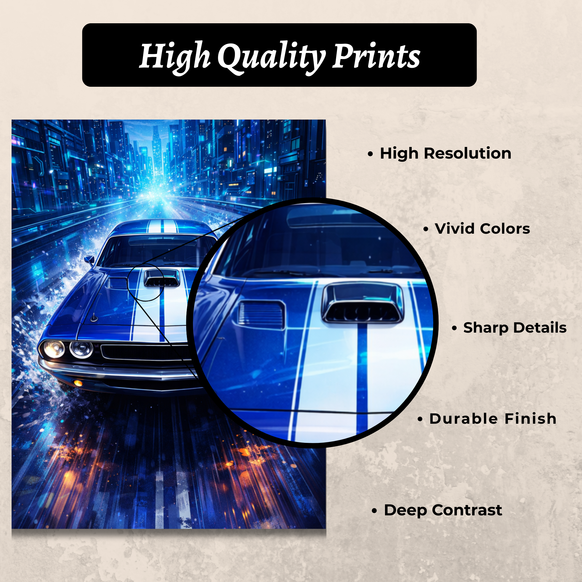 Futuristic Car Poster Set of 6
